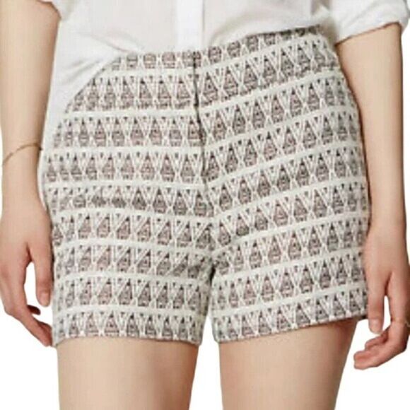 Ann Taylor LOFT Womens 00 Metallic Bronze Geometric Boho The Riviera Shorts - Picture 2 of 12